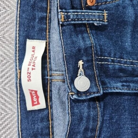 Levi's 502 Jean 20Reg Blue Tapered Leg Denim Tag 30x30 LEVI'S Spelled Out On Leg - Picture 15 of 16
